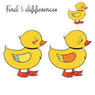 Find differences kids layout for game duck