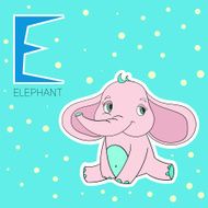 Alphabet letter E elephant children