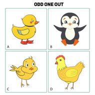 Odd one out child game vector illustration N2