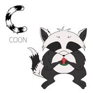 Alphabet letter C coon children