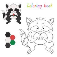 Coloring book raccoon kids layout for game