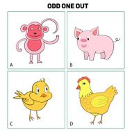 Odd one out child game vector illustration N3