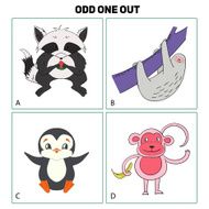 Odd one out child game vector illustration N4