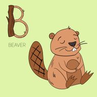 Alphabet letter B beaver children