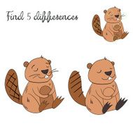 Find differences kids layout for game beaver