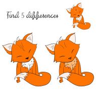 Find differences kids layout for game fox