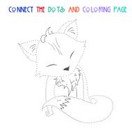 Connect the dots game fox vector illustration N2