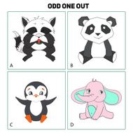 Odd one out child game vector illustration N5