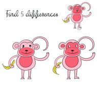 Find differences kids layout for game monkey