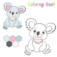 Coloring book koala bear kids layout for game