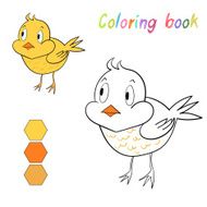 Coloring book chicken kids layout for game