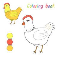 Coloring book chicken kids layout for game N2