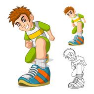 Perspective View of Kid Shoes Cartoon Character