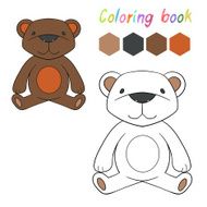 Coloring book bear kids layout for game