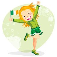 Teenage Girl Celebrating St Patrick&#039;s Day