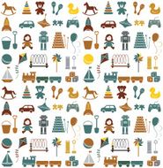 Toys icons Seamless pattern Retro style