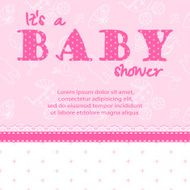 Baby shower card for a girl