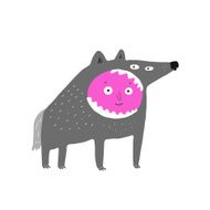 Boy in a wolf costume vector illustration