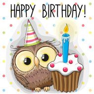 Owl with cake