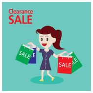 Women shopping Clearance sale on holiday