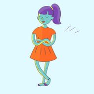 Girl vivid color vector illustration