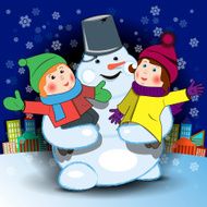 Snowman and children N2