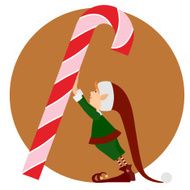 Christmas Elf and a big candy