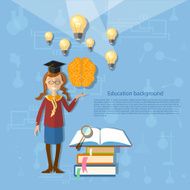 Schoolgirl power of knowledge back to school education concept