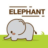 Cute Elephant Vector N5