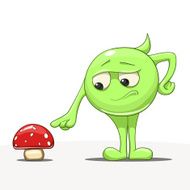 Cartoon character with mushroom vector