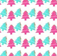 Christmas seamless pattern with trees on a white background