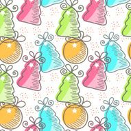 Christmas seamless pattern with decorations N5