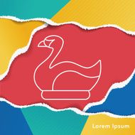 amusement park swan boats line icon