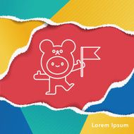 bear costume line icon