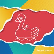 amusement park swan boats line icon N2