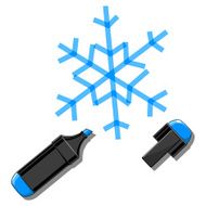 Snowflake and marker vector illustration