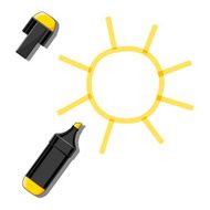 Sun and yellow marker