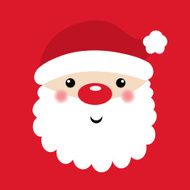 Cute Santa Claus with red background vector