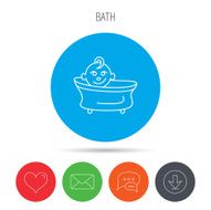 Baby in bath icon Toddler bathing sign