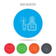 Baby monitor icon Video nanny for newborn sign