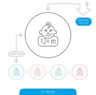 Baby face icon Newborn child sign N23