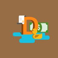 The letter of the alphabet - D Dollar document duck N2