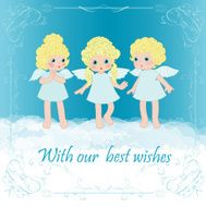 Three angels on cloud