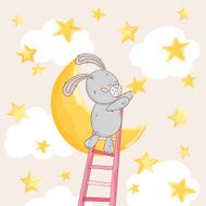 Baby Shower Card - with Bunny Stars