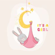 Baby Shower or Arrival Card - with Bunny N2