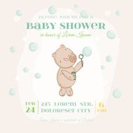 Baby Shower or Arrival Card - with Bear N2