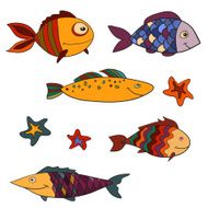 Fish Set of cartoon fish 1