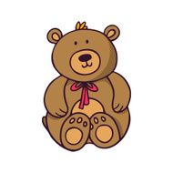 Teddy bear bright vector children illustration isolated on white