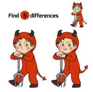 Find differences Halloween character (devil)