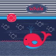 Cute baby background with whale